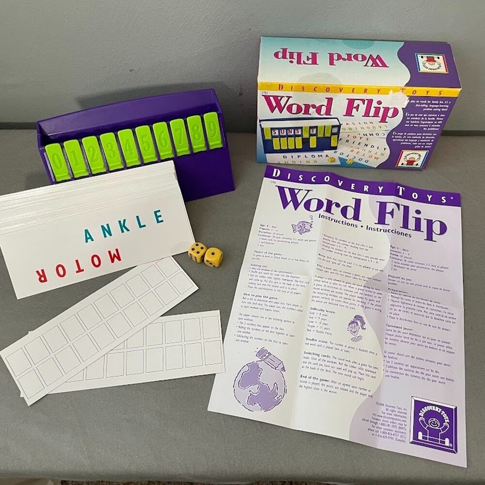 Discovery Toys Word Flip Game 2003 Complete Homeschool Educational Teacher Class